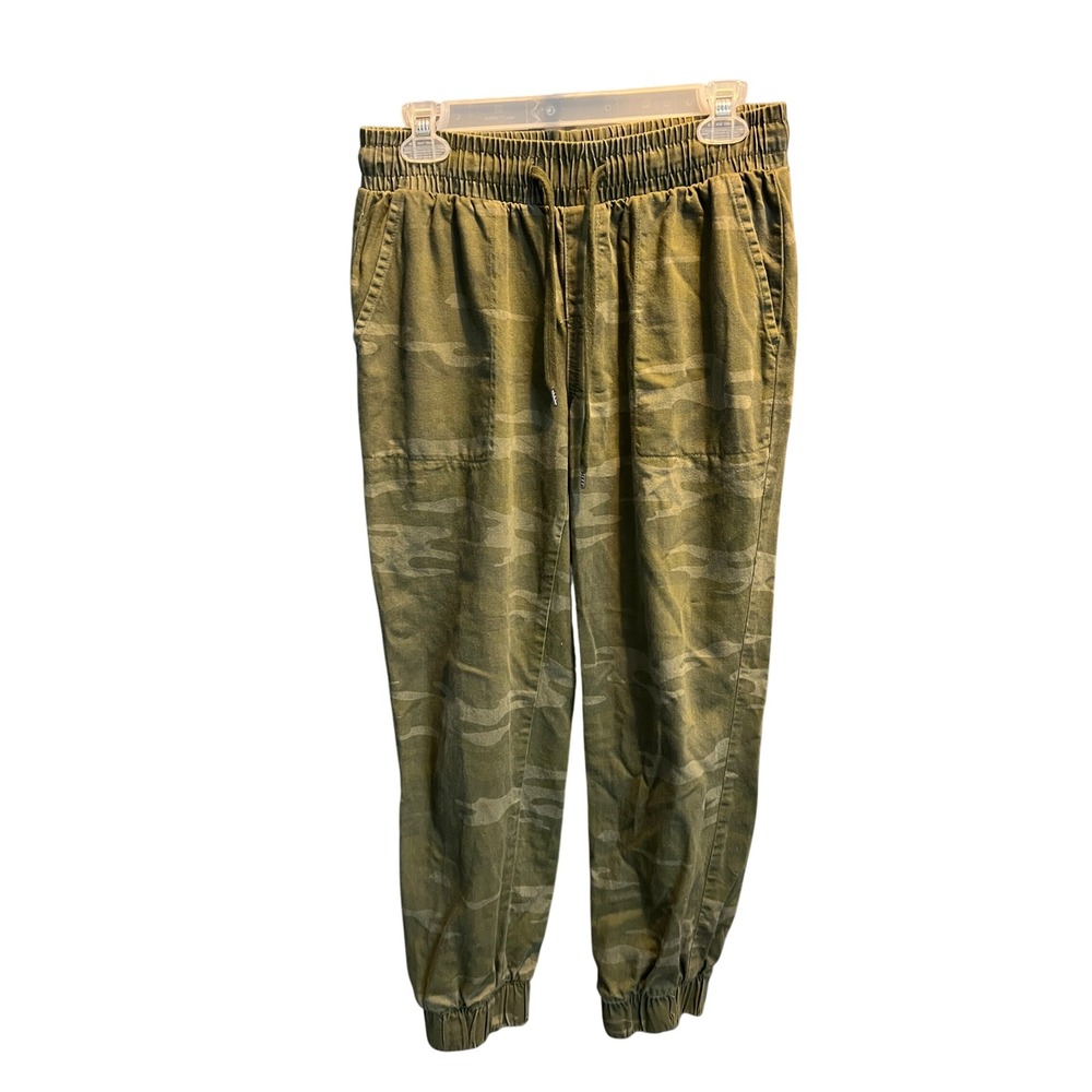 Style & Co Womens Camo Jogger Pants Green Camouflage Elastic Waist Small SP21
